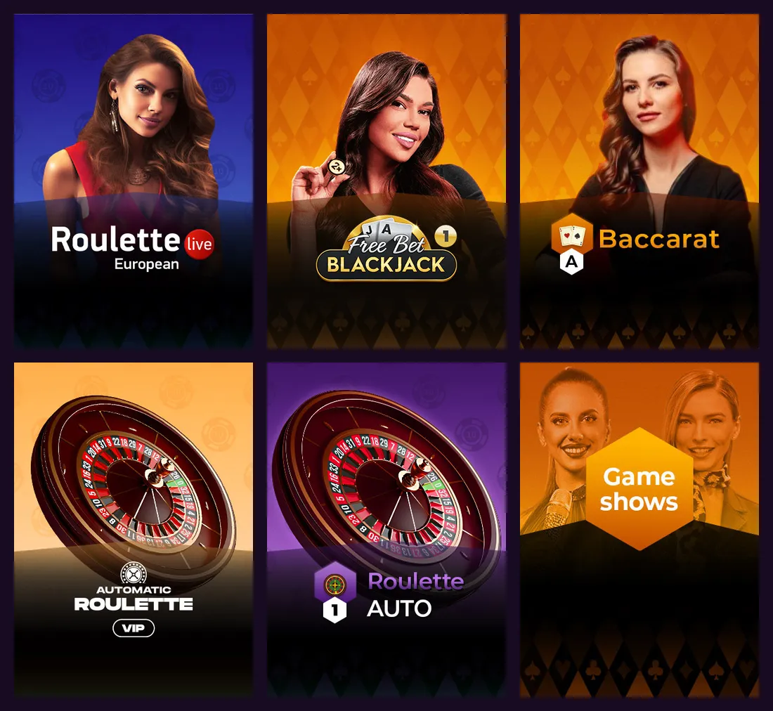 Live dealer tables in the Lucky Hills live casino